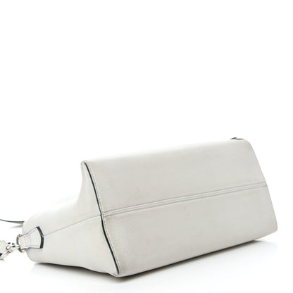 Fendi Vitello Dolce Bird of Paradise Embroidered Medium By The Way Boston Bag White Ice Multicolor 4 of 23