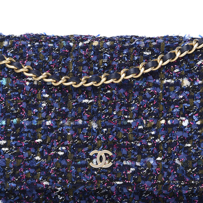 Chanel Tweed Charms Wallet On Chain WOC Blue Purple Khaki Pink 11 of 12
