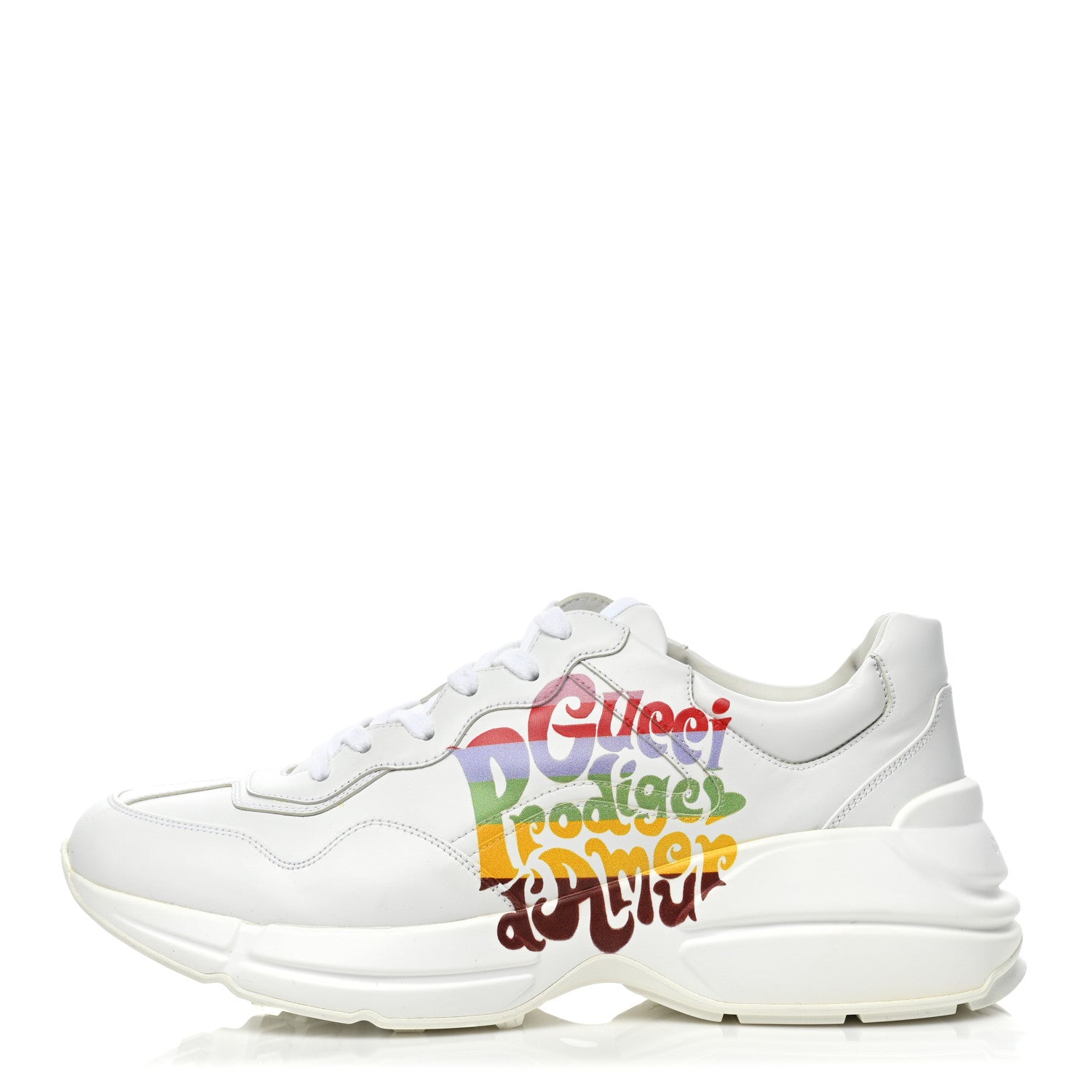 Gucci Apollo Calfskin Mens Prodige D'Amour Rhyton Sneakers 8.5 Great White 1 of 9