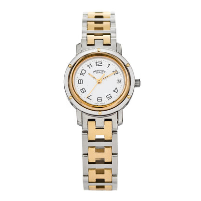 Hermes Stainless Steel 24mm Clipper Quartz Watch Gold 1 of 4