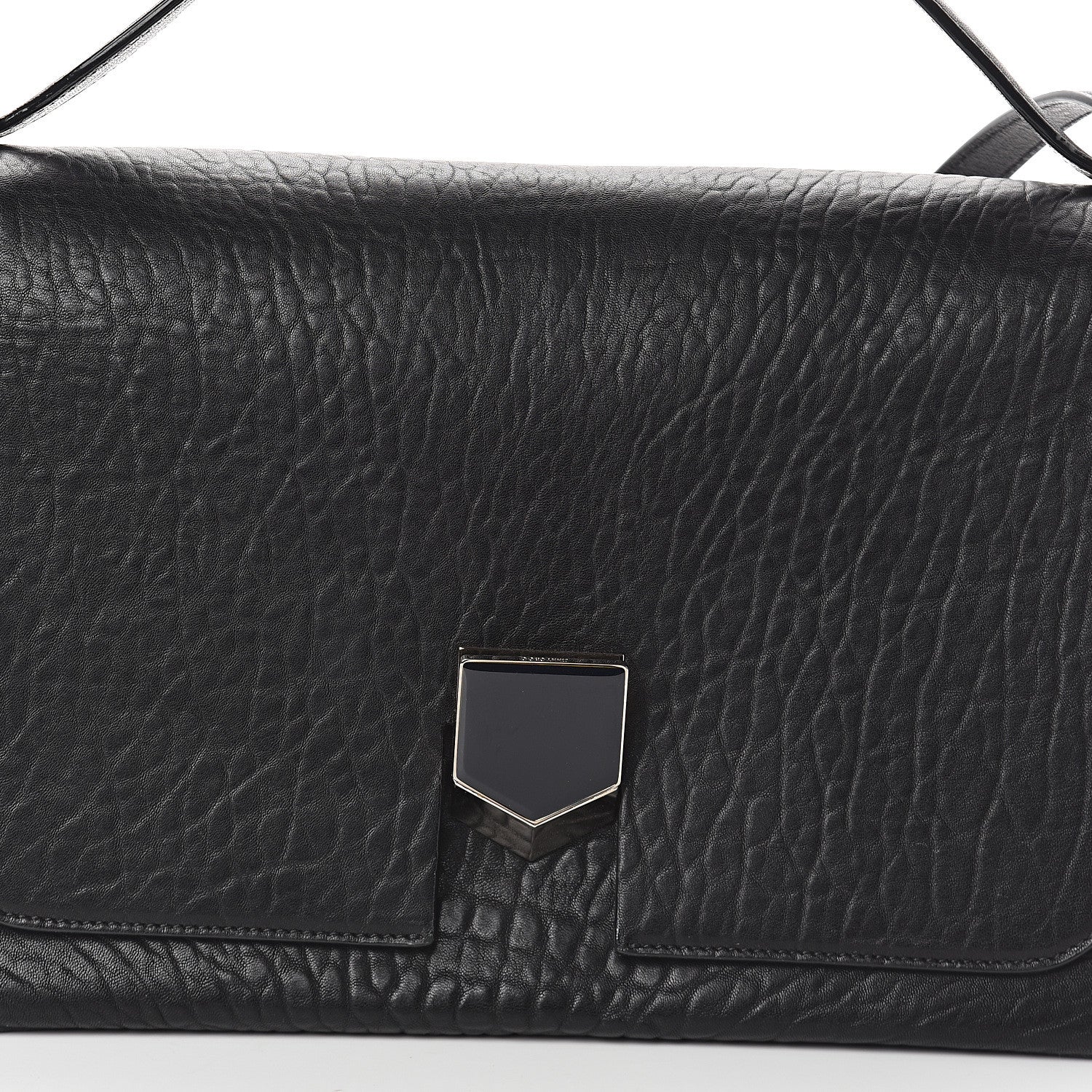 Jimmy Choo Grainy Calfskin Medium Lockett Shoulder Bag Black 6 of 8