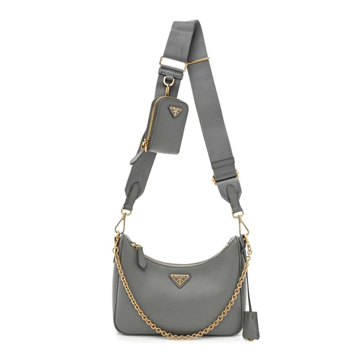 Prada Saffiano Re-Edition 2005 Shoulder Bag Ardesia 1 of 12
