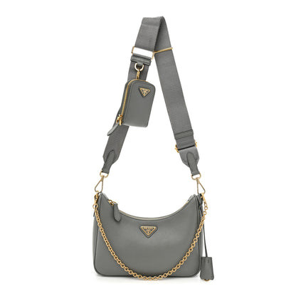 Prada Saffiano Re-Edition 2005 Shoulder Bag Ardesia 1 of 12