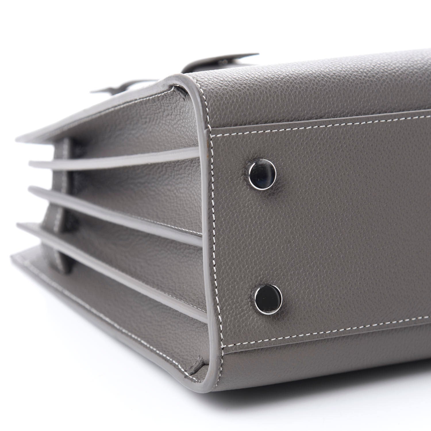 Saint Laurent Grained Calfskin Topstich Baby Sac De Jour Grey 5 of 10
