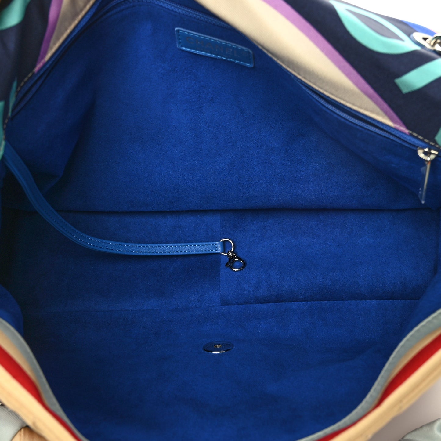 Fabric Quilted Printed Flap Multicolor