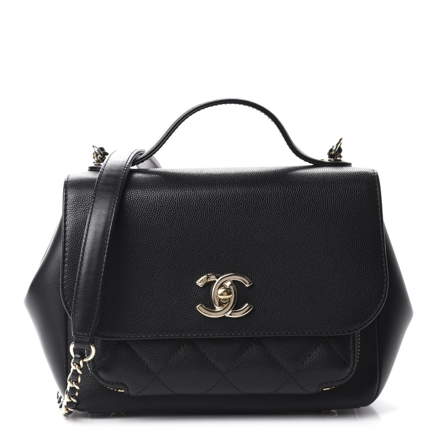 Caviar Quilted Mini Business Affinity Flap Black