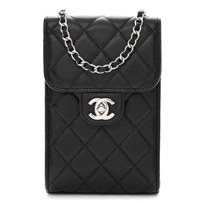 Chanel Caviar Quilted Classic Phone Holder Black 1 of 14
