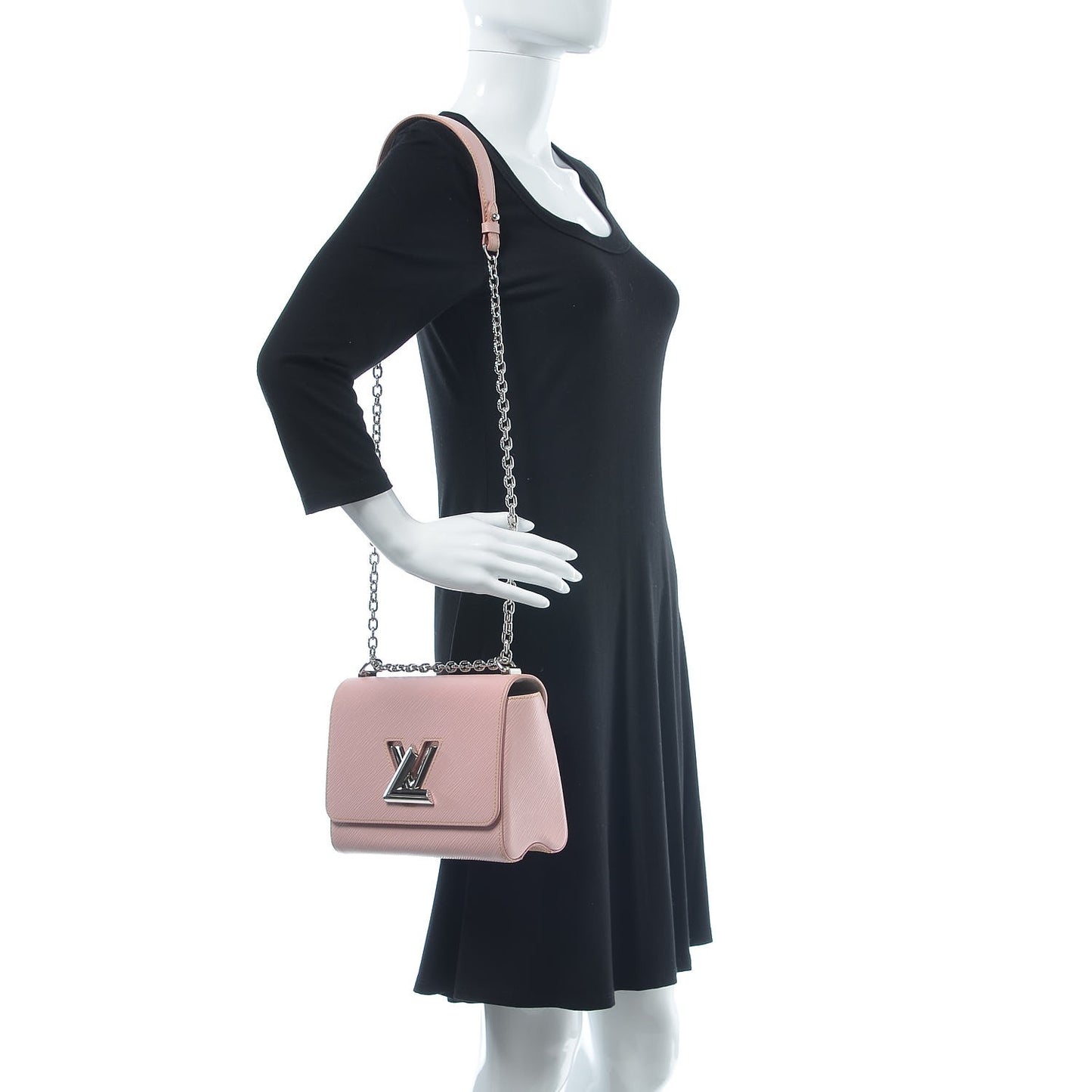 Epi Twist Shoulder Bag MM Rose Ballerine