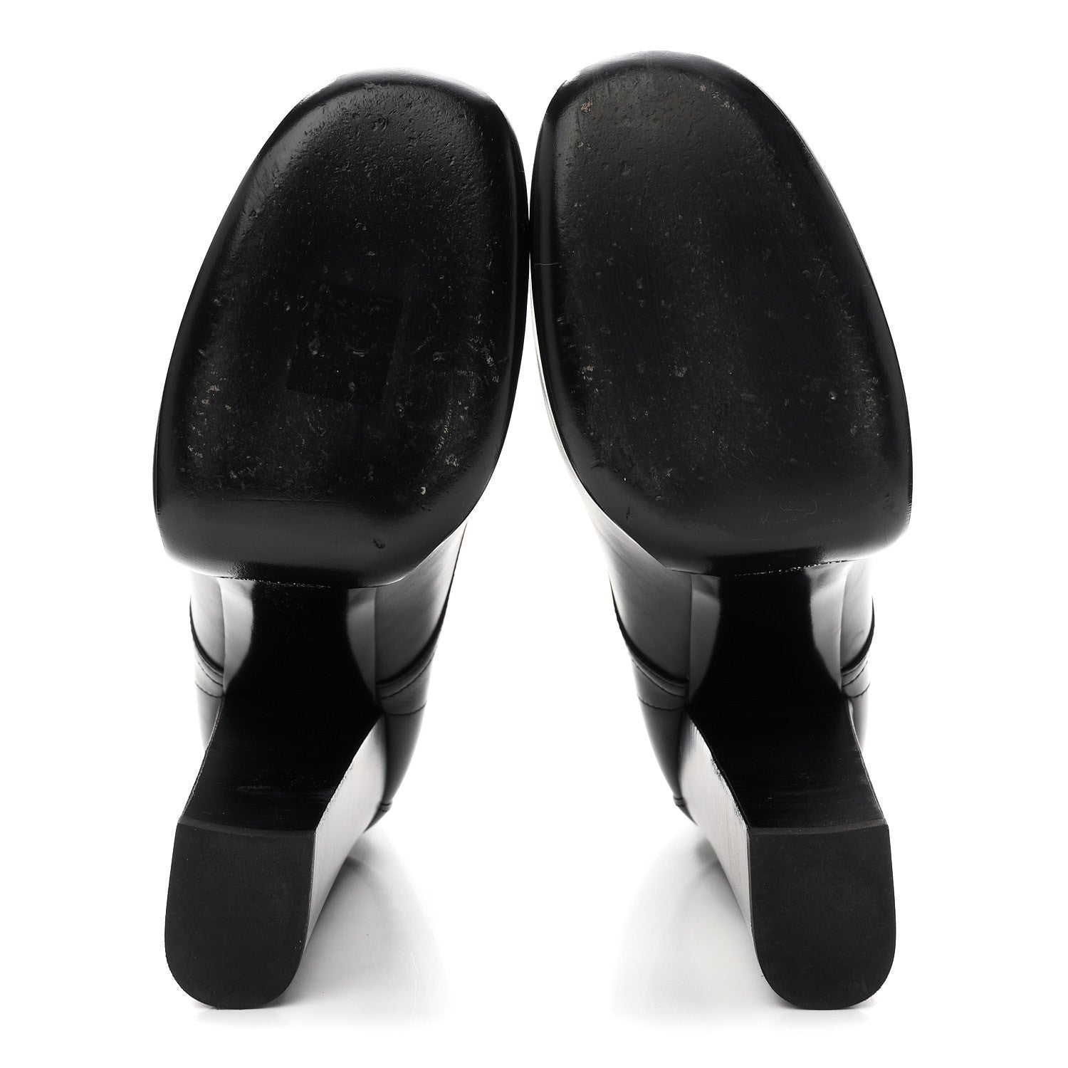 Saint Laurent Calfskin Mina Lace Up Platform Boots 38 Black 6 of 9