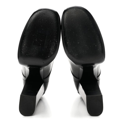 Saint Laurent Calfskin Mina Lace Up Platform Boots 38 Black 6 of 9