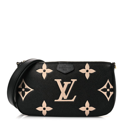 Louis Vuitton Empreinte Monogram Giant Multi Pochette Accessories Large Pochette Black Beige 1 of 10