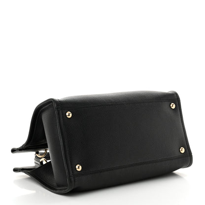 Salvatore Ferragamo Grained Calfskin Medium Meera Tote Black 4 of 12
