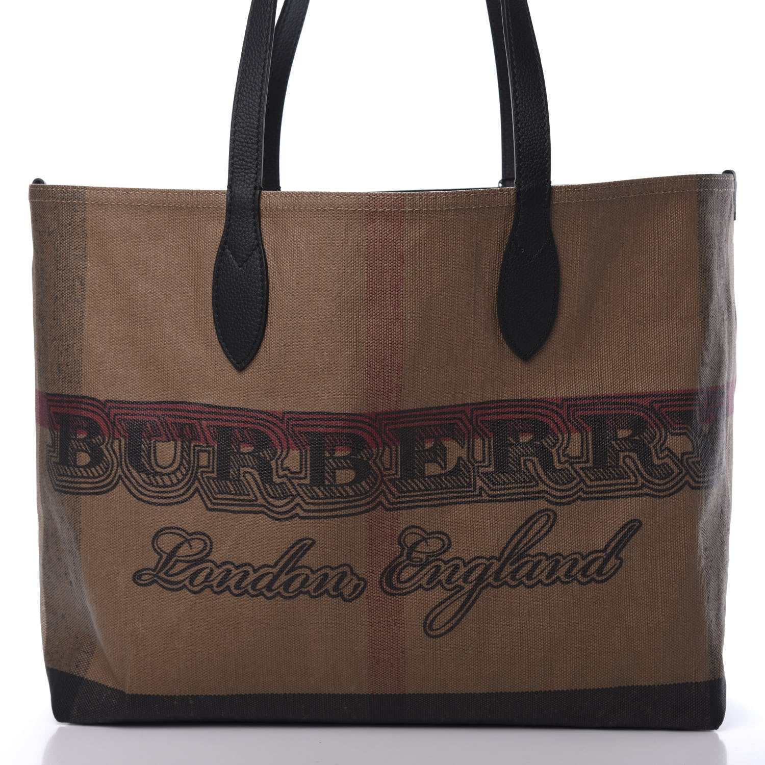 Burberry Coated Canvas Mega Check Medium Doodle Tote Black 11 of 11