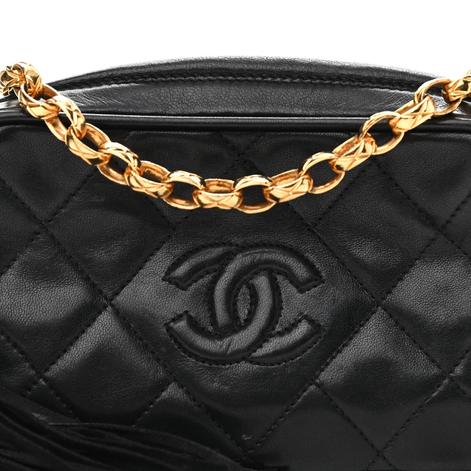Chanel Lambskin Quilted Tassel Camera Case Black 8 of 11