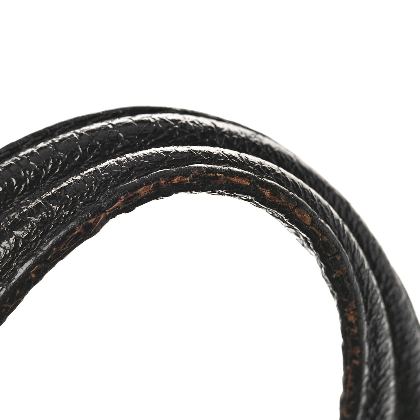 Glazed Pebbled Calfskin Medium Nightingale Black