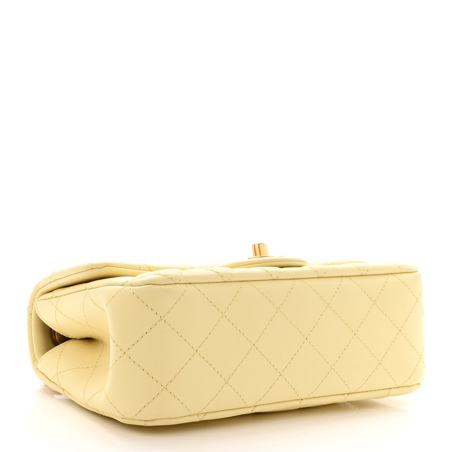 Chanel Lambskin Quilted Mini Rectangular Sweet Camellia Flap Yellow 4 of 11