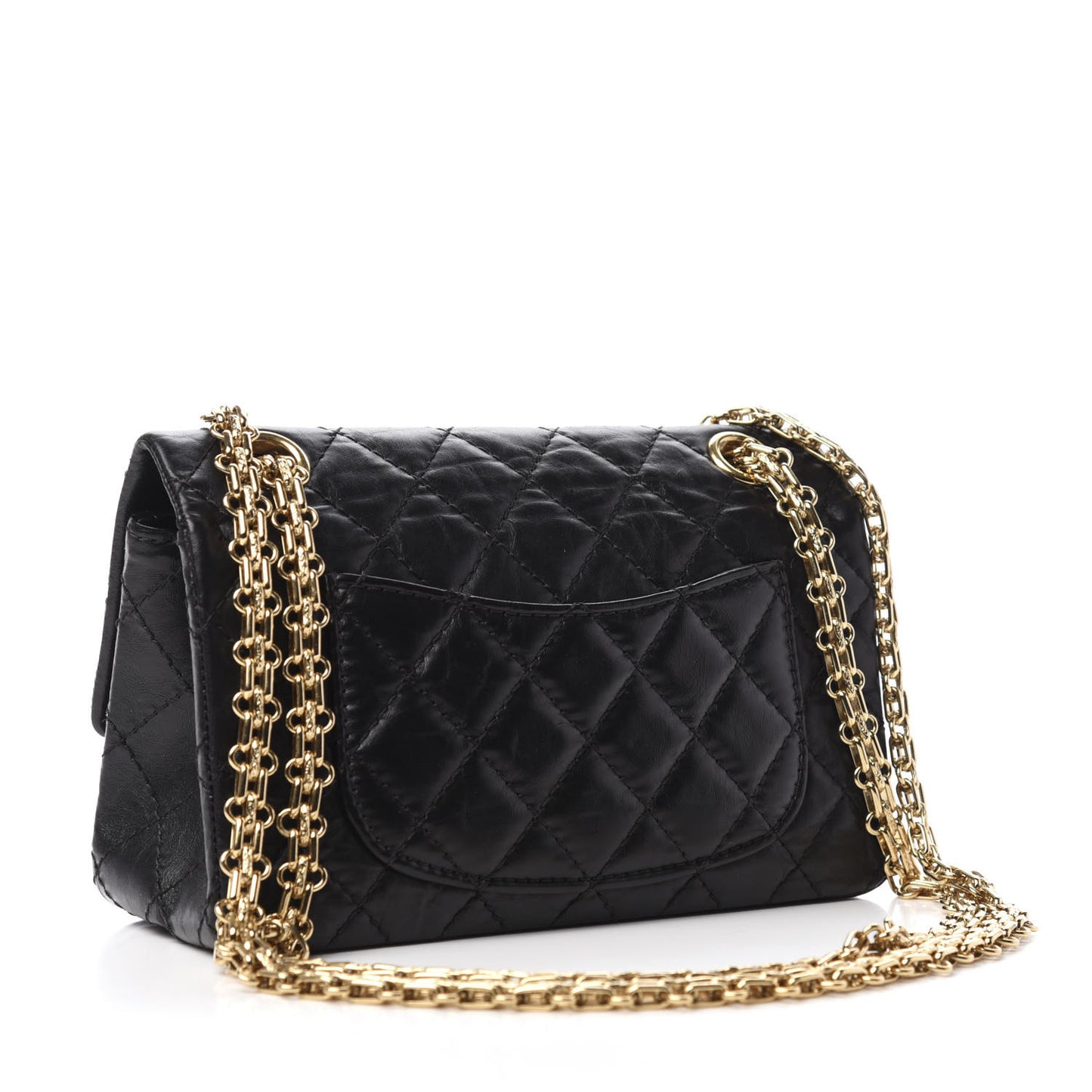 Aged Calfskin Quilted 2.55 Reissue Mini Flap Black