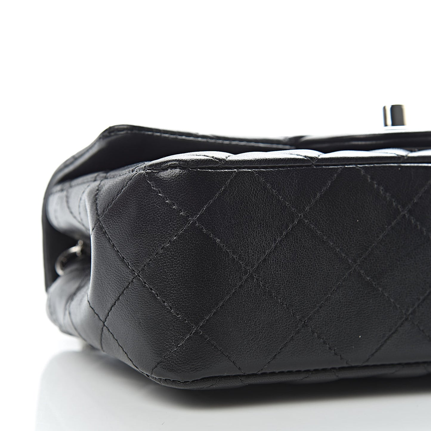 Lambskin Quilted Mini Rectangular Flap Black