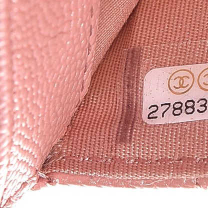 Chanel Iridescent Caviar Quilted Card Holder Pink 8 of 9