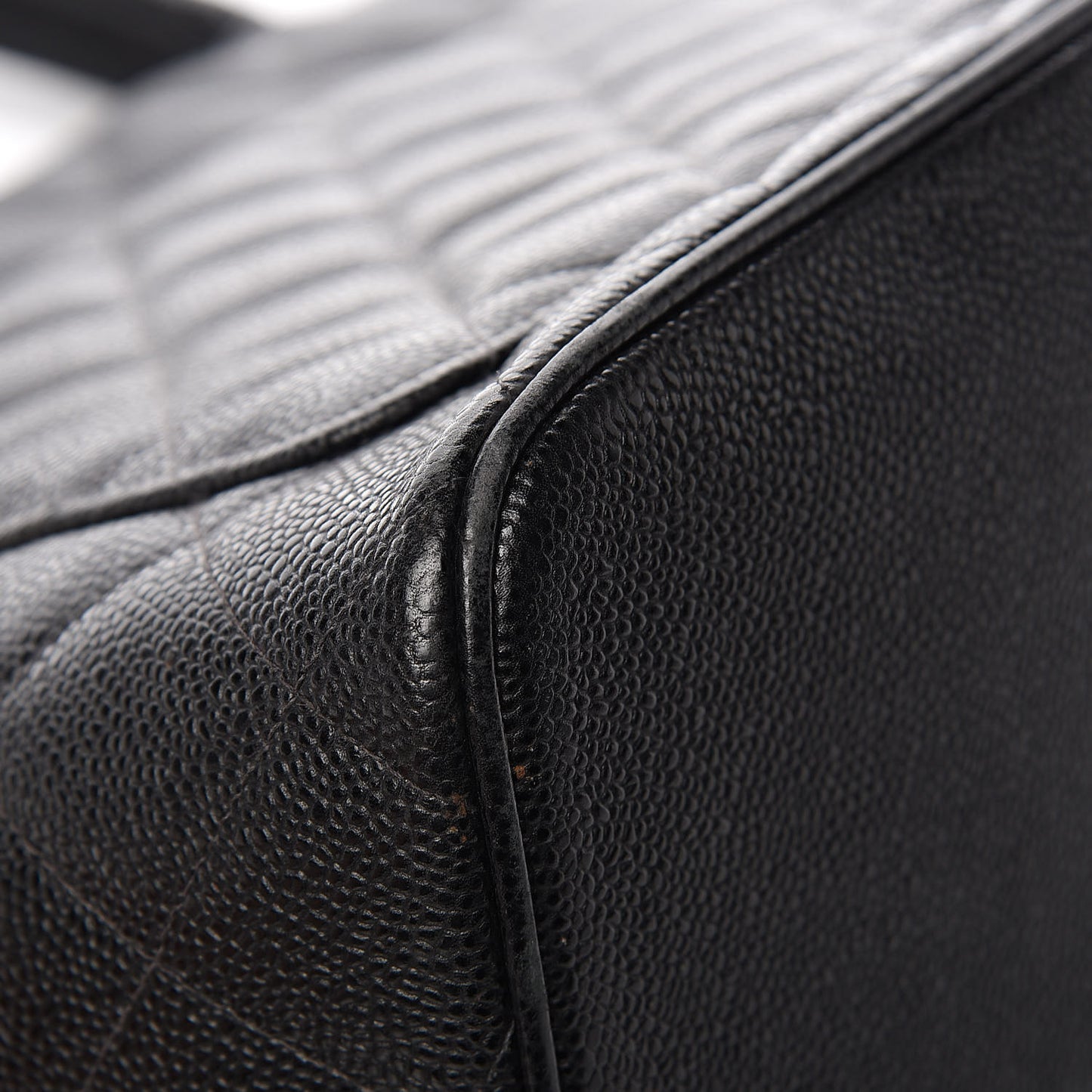 Caviar Quilted Medallion Tote Black