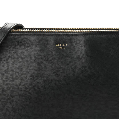 Celine Lambskin Large Trio Crossbody Bag Black 10 of 13