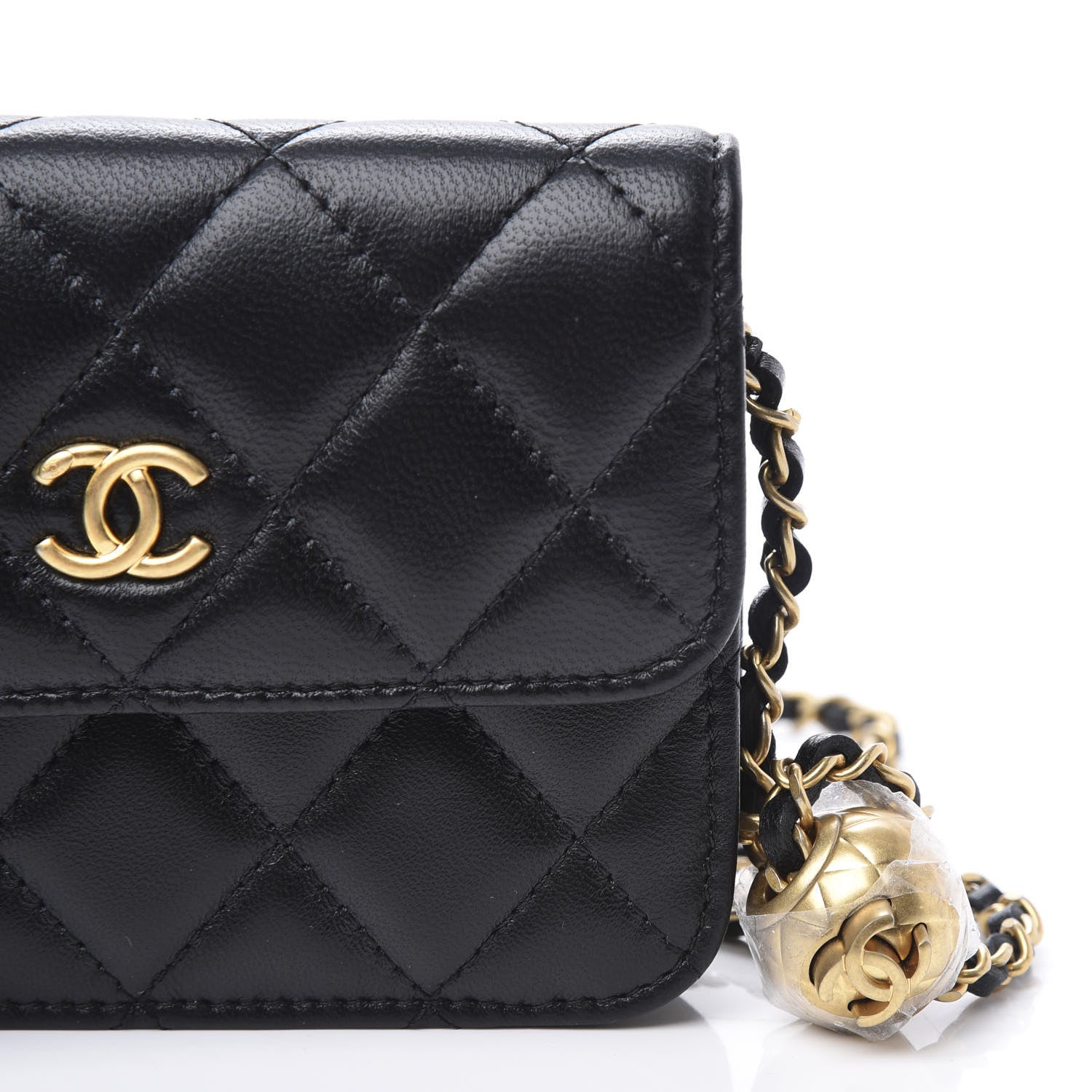 Chanel Lambskin Quilted Pearl Crush Clutch With Chain Black 11 of 12