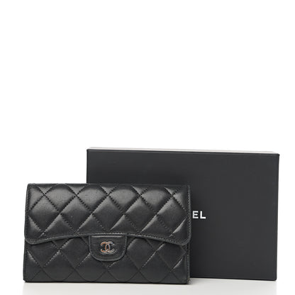Chanel Lambskin Quilted Large Flap Wallet Black 14 of 14