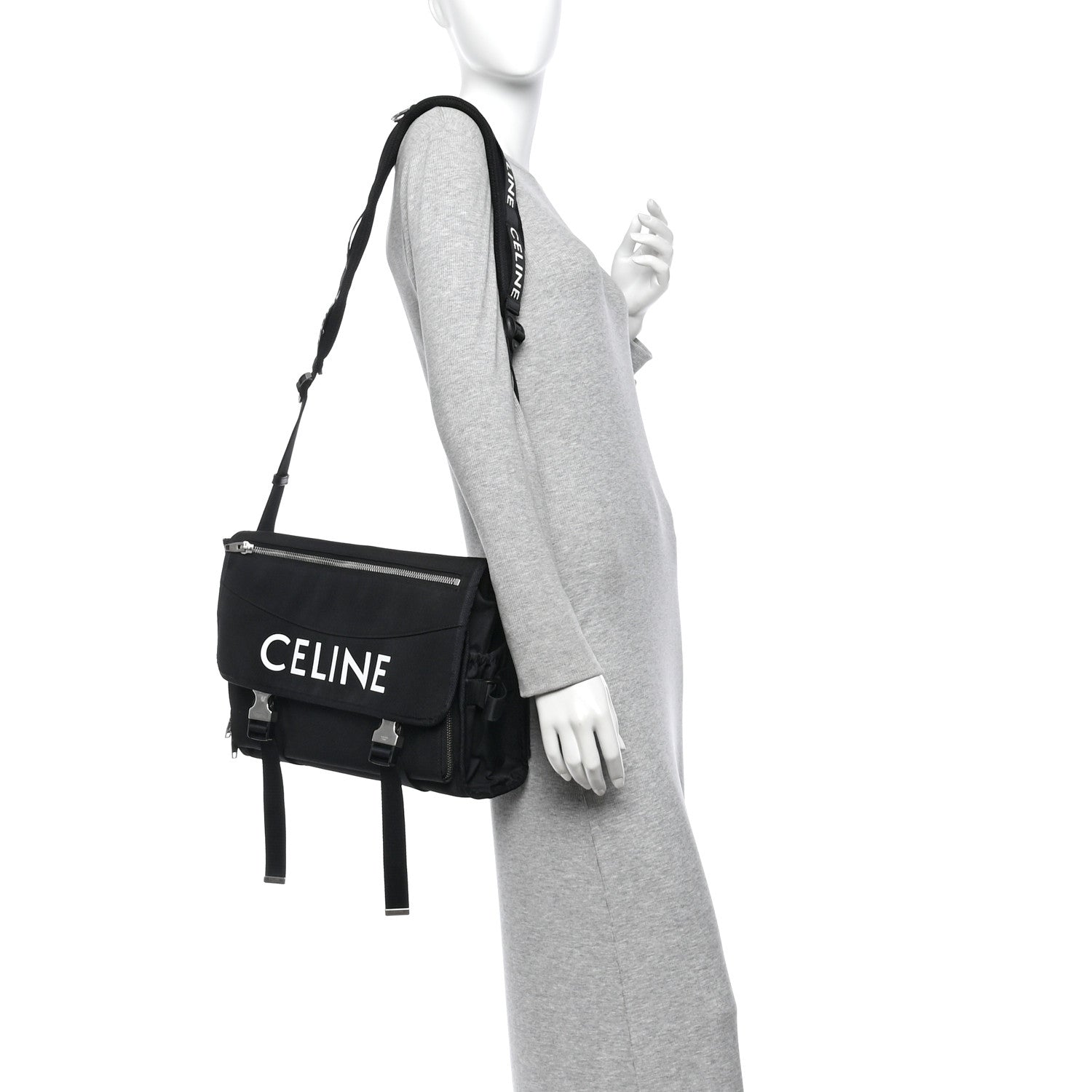 Celine Canvas Trekking Large Messenger Bag Black 2 of 10