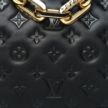 Louis Vuitton Lambskin Embossed Monogram Coussin BB Black 9 of 11
