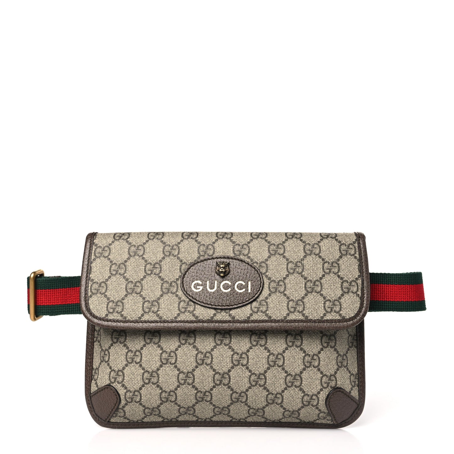 GG Supreme Monogram Neo Vintage Web Belt Bag Brown