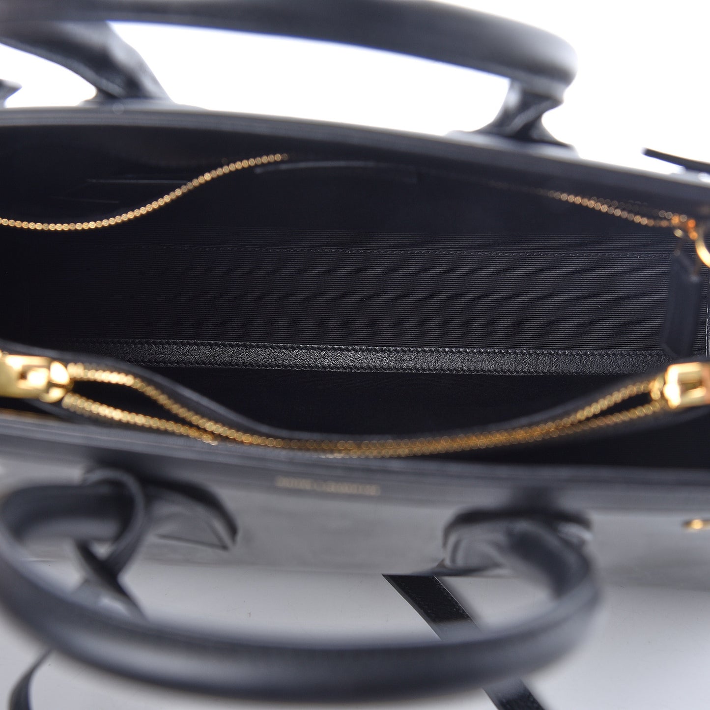 Patent Calfskin Small Sac de Jour Black