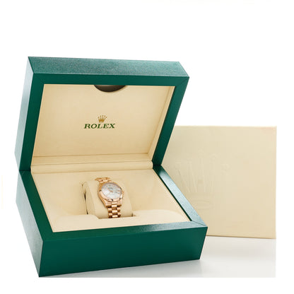 Rolex 18K Everose Gold Diamond Mother of Pearl 31mm Oyster Perpetual Datejust President Watch 178245 5 of 5