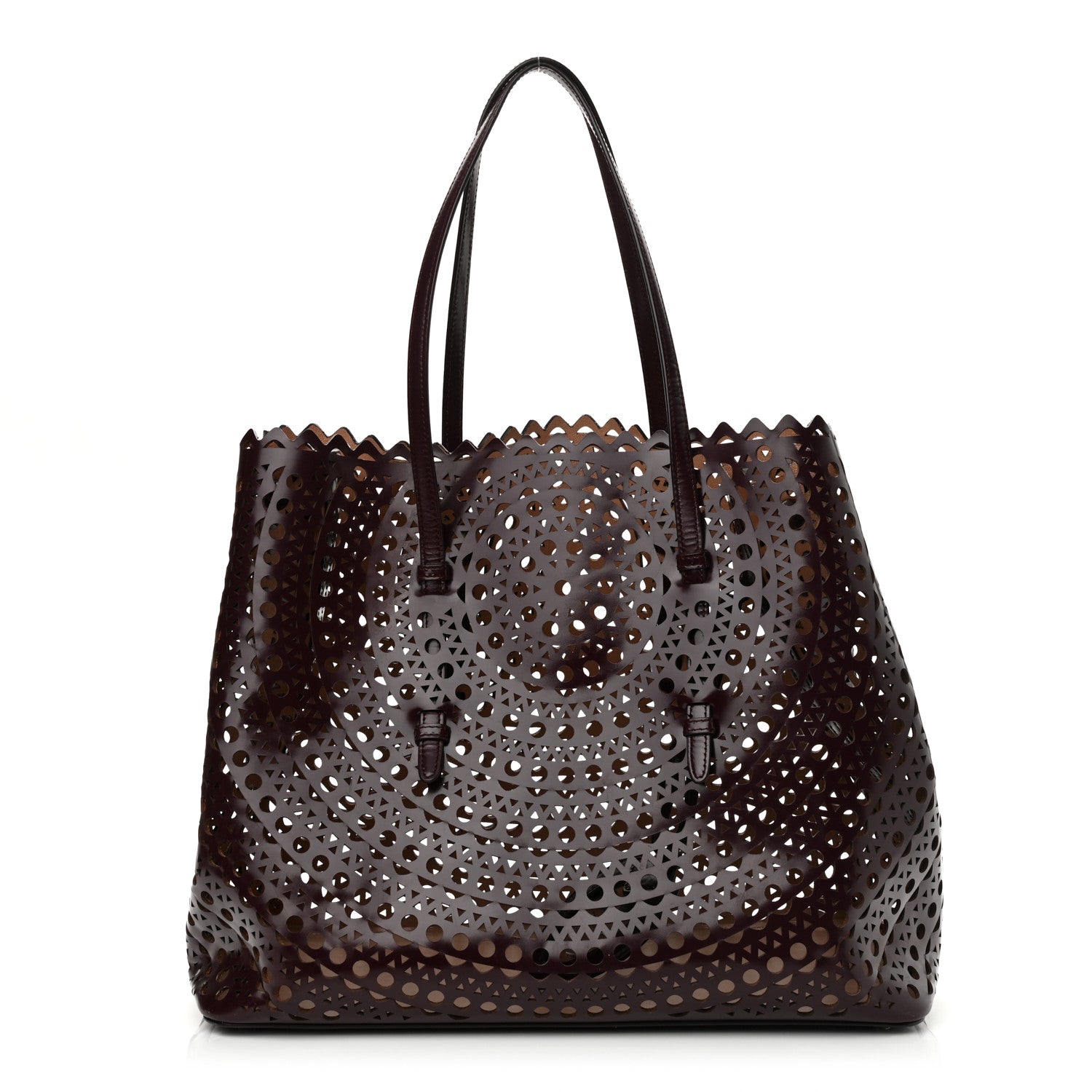 Alaia Calfskin Vienne Mina 32 Bag Dark Brown 3 of 10