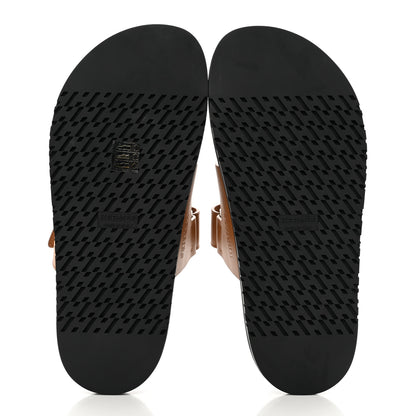 Hermes Calfskin Womens Chypre Sandals 38 Gold 5 of 9