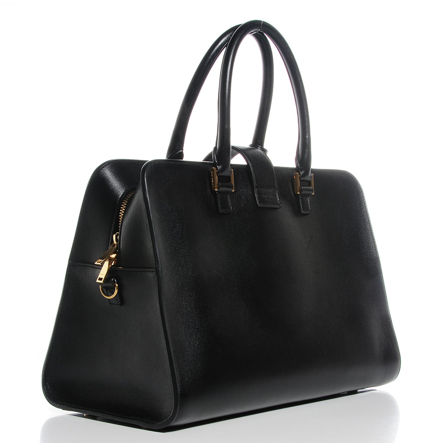 Saint Laurent Smooth Calfskin Medium Monogram Cabas Black 3 of 10