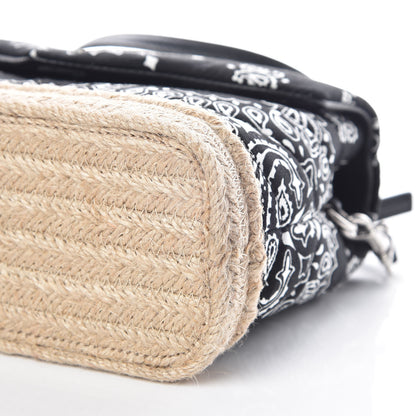 Saint Laurent Cotton Bandana Y Quilted Monogram Toy Loulou Crossbody Bag Black White 10 of 11