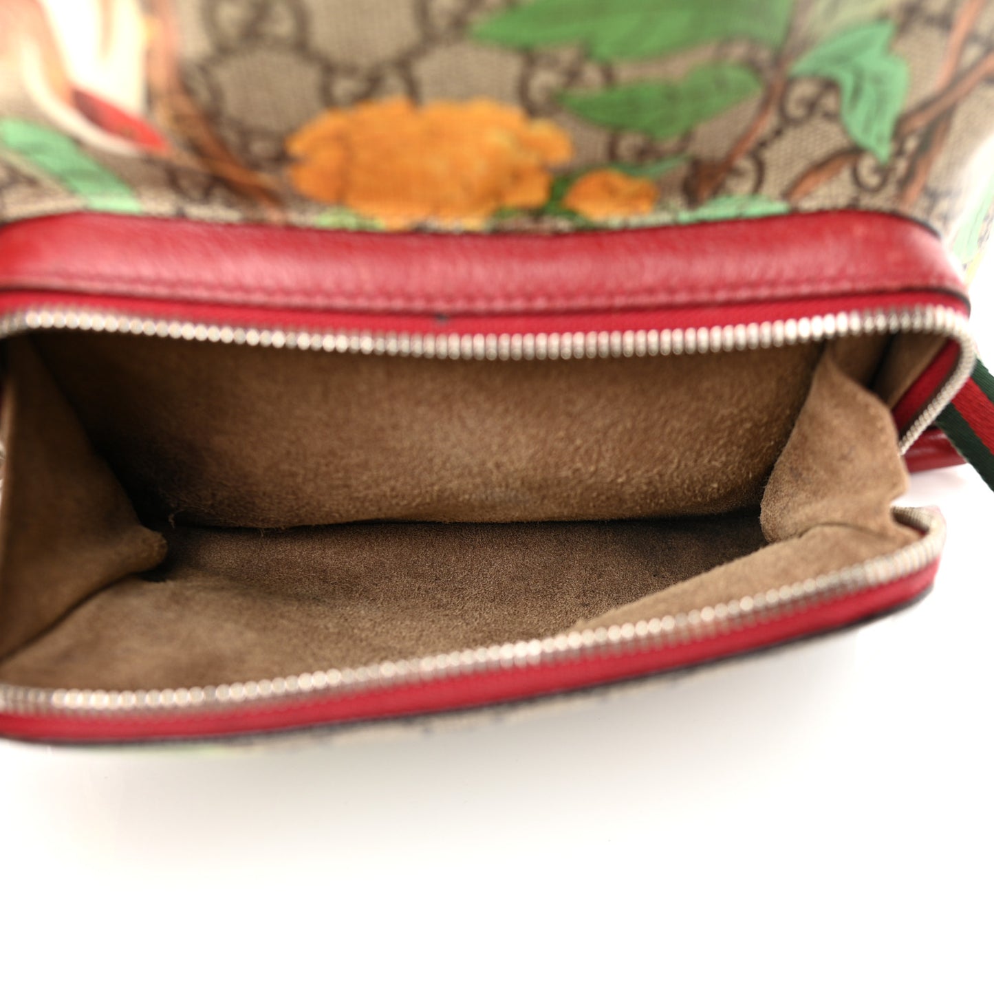 GG Supreme Monogram Tian Web Small Day Backpack Beige Multicolor Red