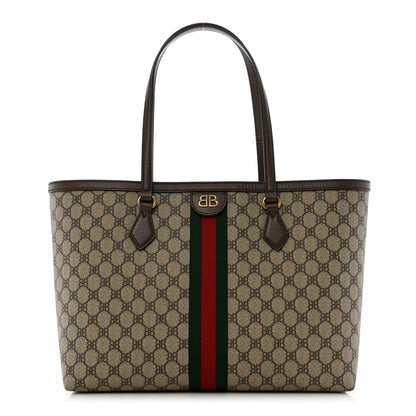 Gucci X BALENCIAGA BB Supreme Monogram Web Medium Ophidia Shopping Tote Beige New Acero 1 of 10