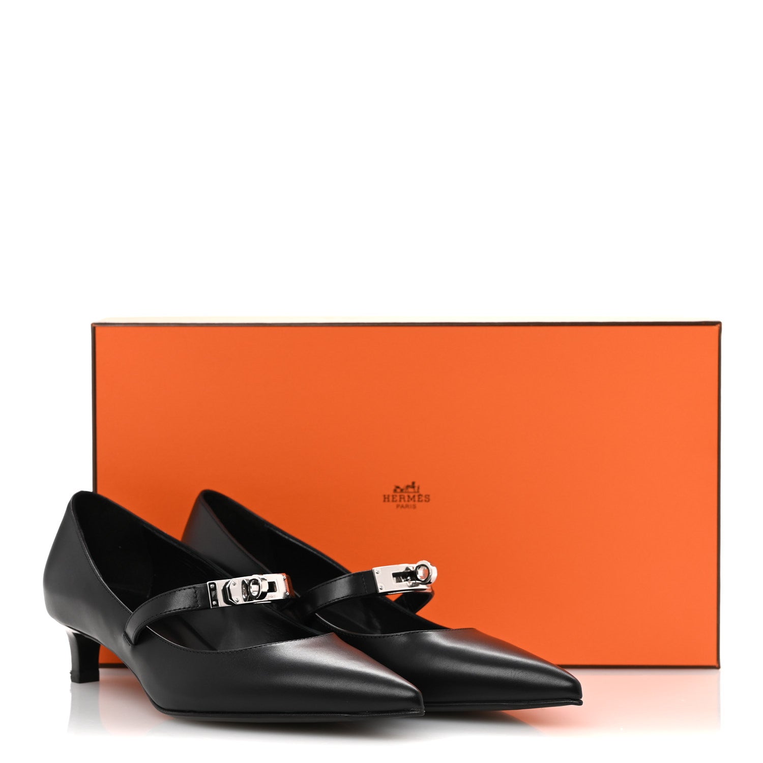 Hermes Calfskin Kiara 40 Pumps 36 Black 9 of 9