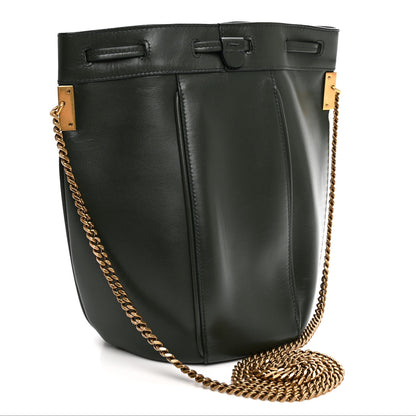 Saint Laurent Smooth Calfskin Small Talitha Bucket Bag Vert Fonce 2 of 10