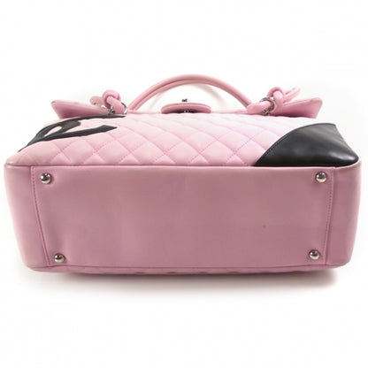 Chanel Calfskin Quilted Large Cambon Flap Pink Black 4 of 13