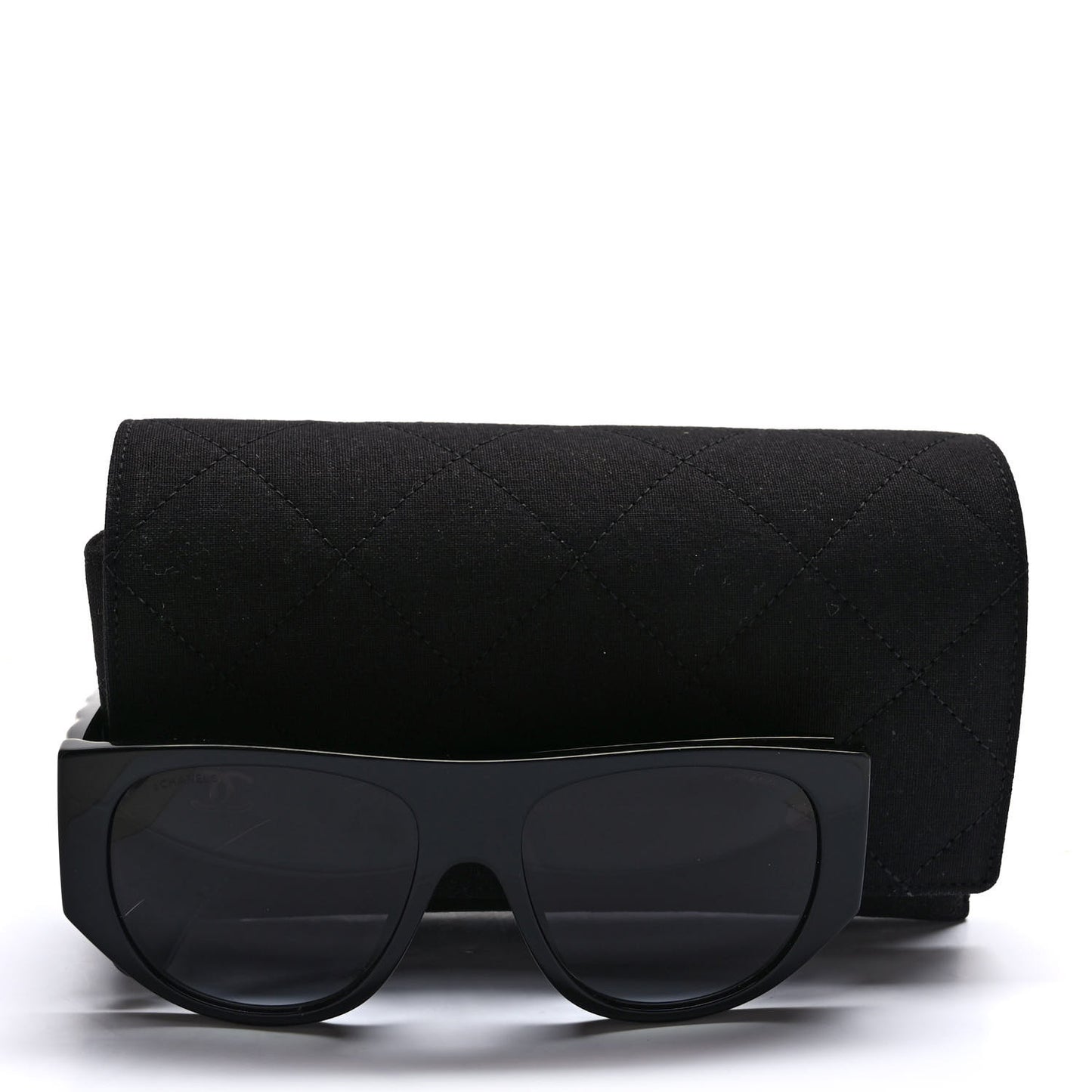 Acetate Quilted CC Pilot Sunglasses 71465 Black