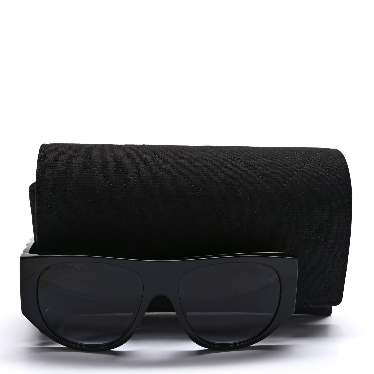 Chanel Acetate Quilted CC Pilot Sunglasses 71465 Black 7 of 7