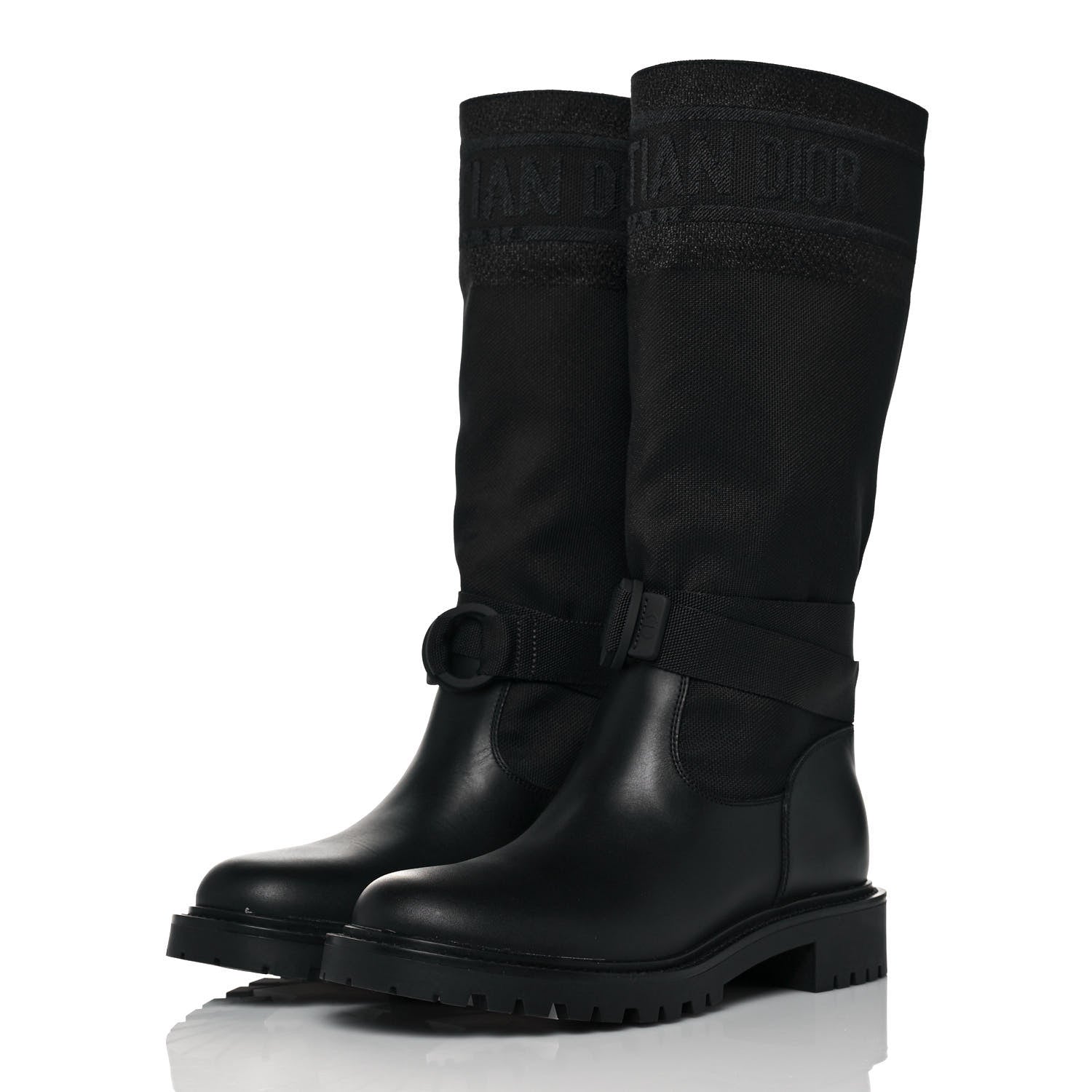Christian Dior Technical Fabric Calfskin D-Major Boots 37 Black 3 of 10