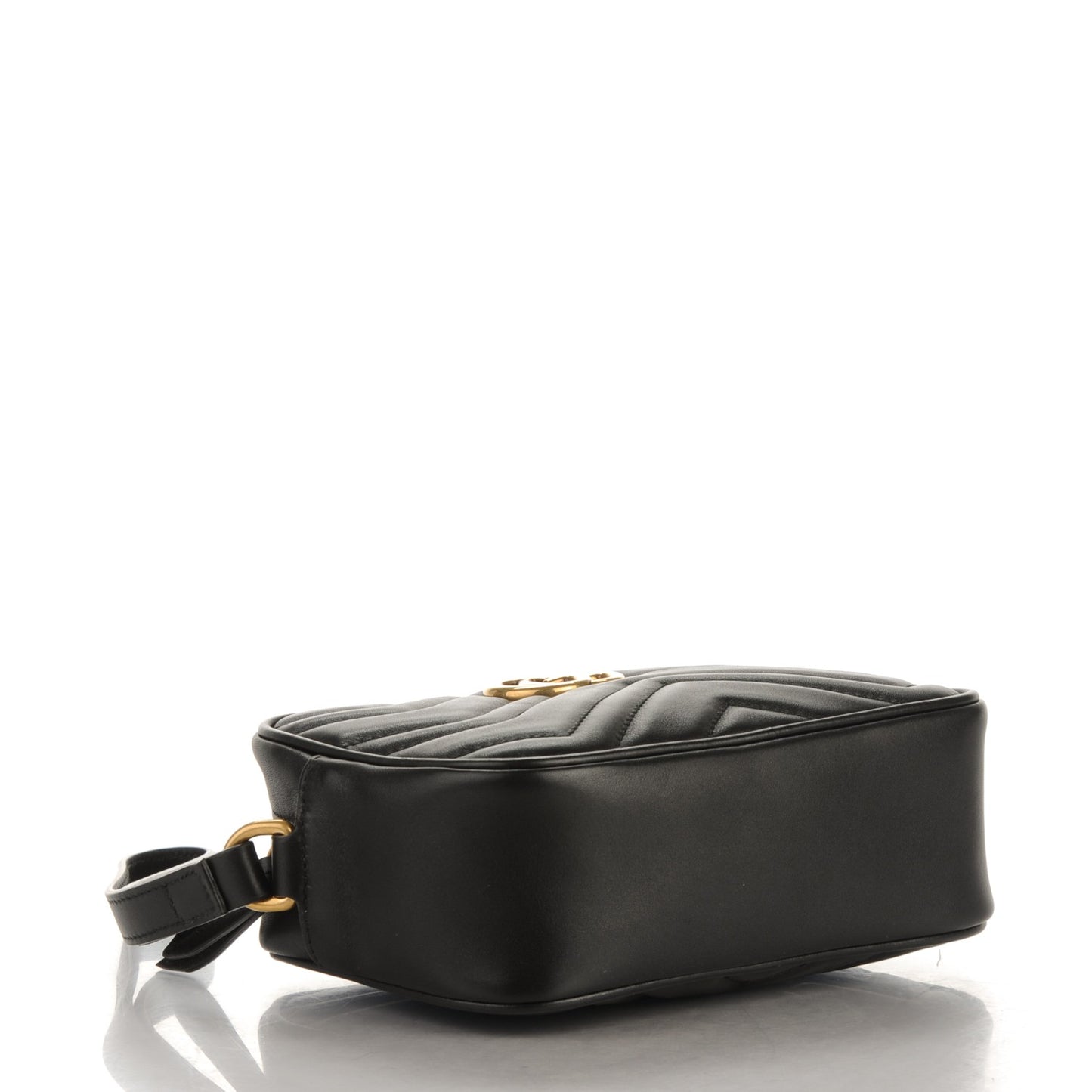 Calfskin Matelasse Mini GG Marmont Wrist Wallet Black
