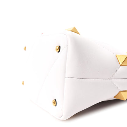 Valentino Garavani Nappa Small Heart Roman Stud The Handle Bag Ivory White 9 of 9