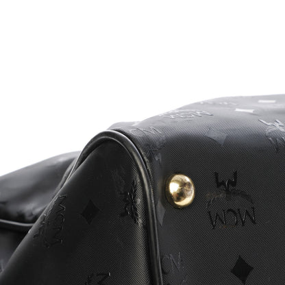 MCM Monogram Coated Canvas Weekender Black 10 of 11