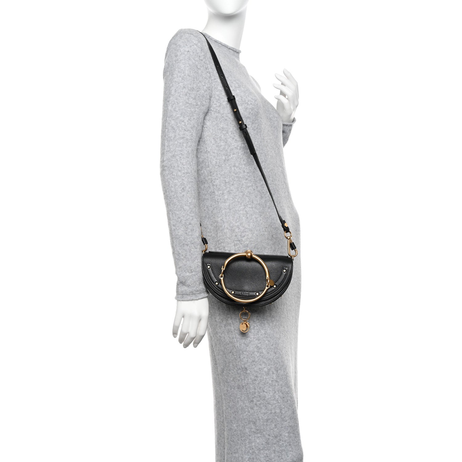 Chloe Calfskin Small Nile Bracelet Minaudiere Bag Black 2 of 12