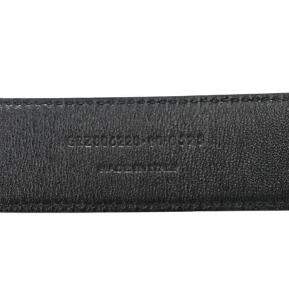 Saint Laurent Calfskin Crocodile Embossed Monogram Square Buckle Belt 80 32 Black 6 of 8