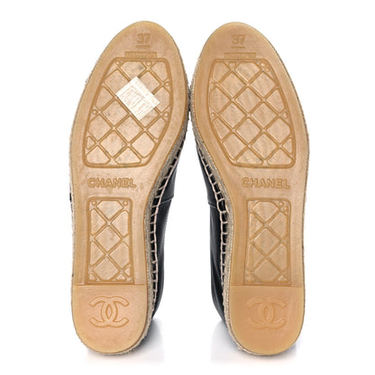 Chanel Lambskin CC Espadrilles 37 Black 5 of 10